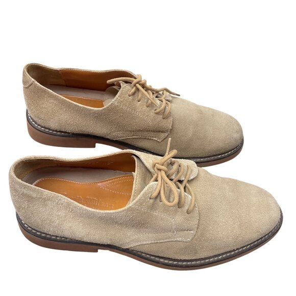 David Wilson Mens tan suede Lace-Up Oxfords dress shoes Size 9.5D SKU 9436 - Picture 4 of 14